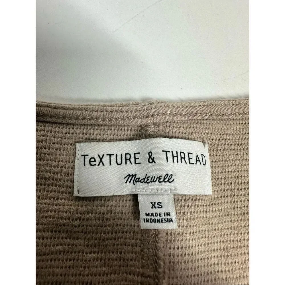Madewell Texture and Thread Tan Tie Front Top Size XS